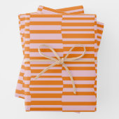 Funky Streifen in orange und weich rosa Geschenkpapier Set (Beispiel)