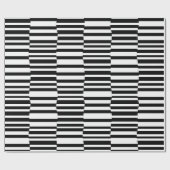 Funky Streifen in Schwarz und Weiß Geschenkpapier (Flach)