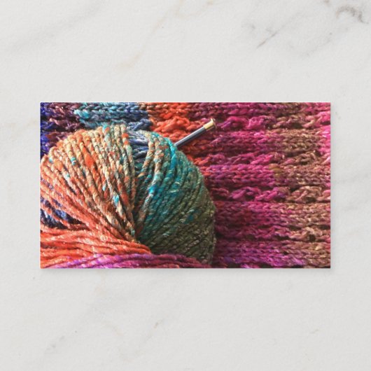 Funky Strick-Garn Visitenkarte (Rückseite)