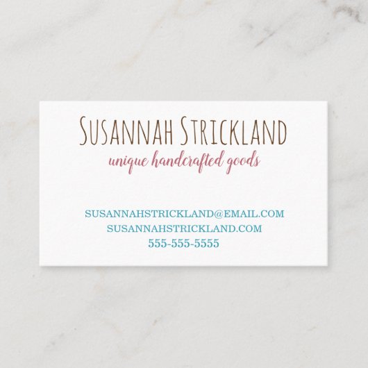 Funky Strick-Garn Visitenkarte (Vorderseite)