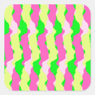 Funky Stripes 2011 Quadratischer Aufkleber