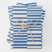 Funky Stripes in Ivory und Blue Geschenkpapier Set (Beispiel)