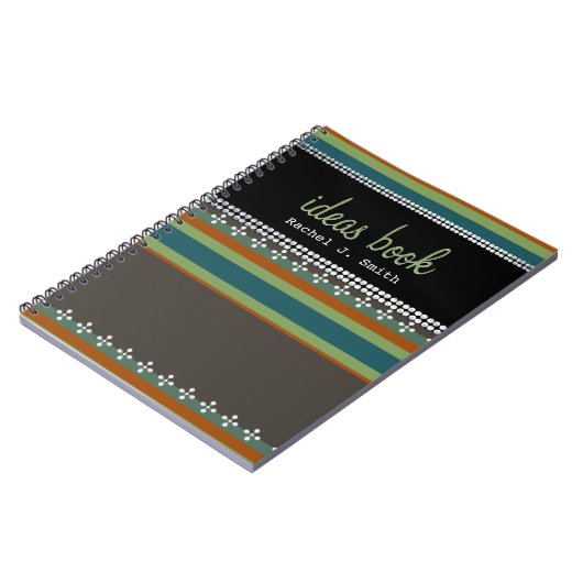 Funky Stripes Individuelle Name Ideas Book Noteboo Notizblock (Linke Seite)