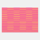 Funky Stripes Rosa und Orange Geschenkpapier Set (Vorderseite 3)