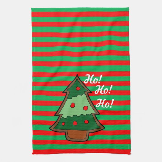 Funky Stripes und Weihnachtsbaum Geschirrtuch (Vertikal)