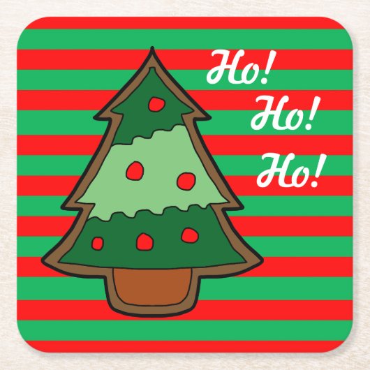 Funky Stripes und Weihnachtsbaum Rechteckiger Pappuntersetzer (Vorderseite)