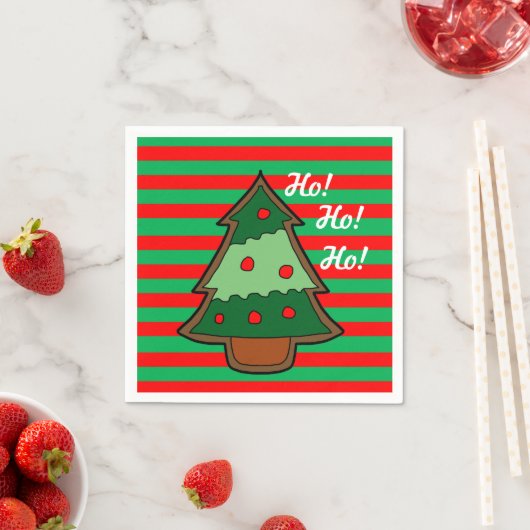 Funky Stripes und Weihnachtsbaum Serviette (Beispiel)