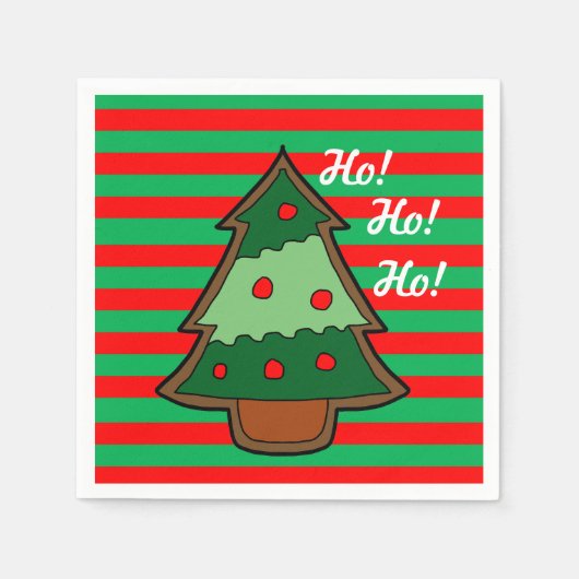 Funky Stripes und Weihnachtsbaum Serviette (Vorderseite)