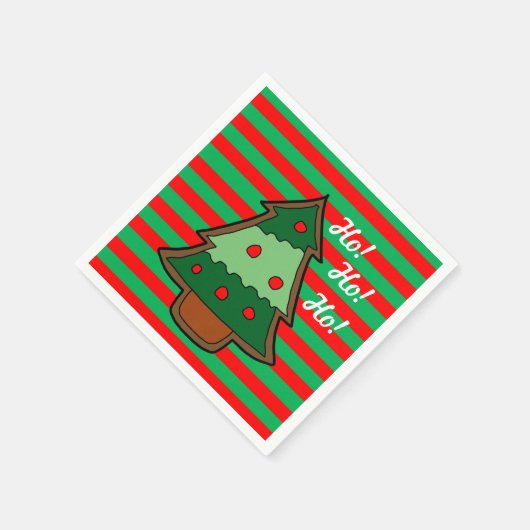 Funky Stripes und Weihnachtsbaum Serviette (Ecke)