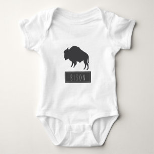 Funky Stylischer Bison Minimalismus Baby Strampler
