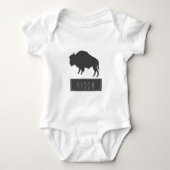 Funky Stylish Bison Minimalism Baby Strampler (Vorderseite)