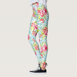 Funky Summer Colors Paint Spritzer Art Pattern Leggings