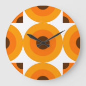 Funky Summer Orange Brocles Art Pattern Große Wanduhr (Vorderseite)