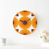 Funky Summer Orange Brocles Art Pattern Große Wanduhr (Zuhause)