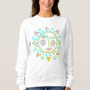 Funky Sun Face Abstrakt Wearable Art Sweatshirt