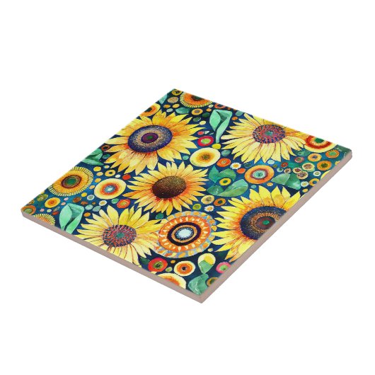 Funky Sunflowers Tile Fliese (Seite)