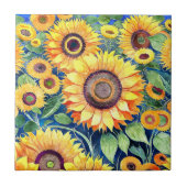 Funky Sunflowers Tile Fliese (Vorderseite)