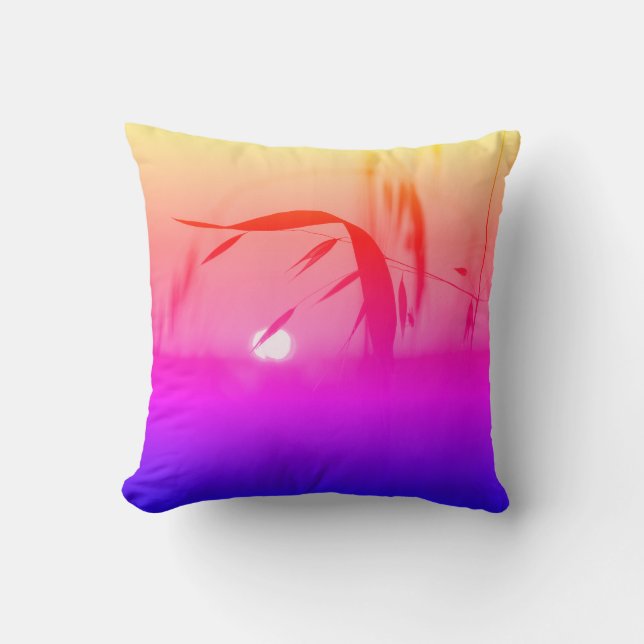 Funky Sunset Colorful Cushion Throw Kissen (Vorderseite)
