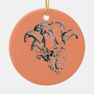 Funky süßes Schaf Widder Keramik Ornament
