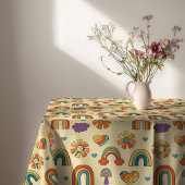 Funky Swirl Tablecloth Groovy 70s Dining Decor Tischdecke