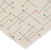 Funky Tan Mitte Jahrhundert Linien Punkte Atommust Kurzer Tischläufer (Ecke)