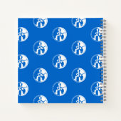 Funky Tänzerin weiß auf blauer Grafik Notizblock (Rückseite)