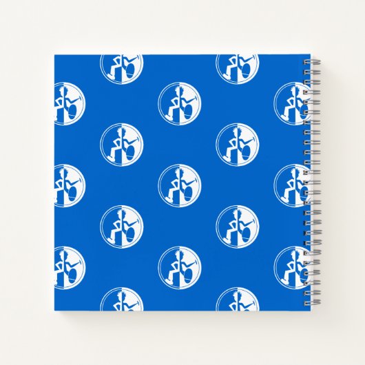 Funky Tänzerin weiß auf blauer Grafik Notizblock (Rückseite)