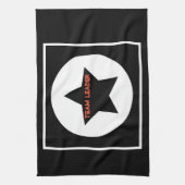 Funky Teamleiter Star Black und White Geschirrtuch (Vertikal)