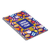 Funky Ten Button Bowling Arcade Gemustert Team Lea Notizblock (Rechte Seite)