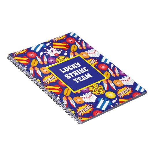 Funky Ten Button Bowling Arcade Gemustert Team Lea Notizblock (Rechte Seite)