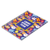 Funky Ten Button Bowling Arcade Gemustert Team Lea Notizblock (Linke Seite)