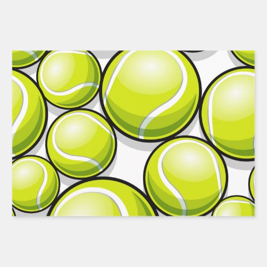 Funky Tennis Gabe Ball Athletic Patterns Cool Spor Geschenkpapier Set (Vorderseite 2)