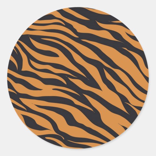 Funky Tiger Stripes Wild Animal Patterns Geschenke Runder Aufkleber (Vorderseite)
