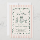 Funky Tini Bit Older Hand Drawn 30th Birthday Einladung (Vorderseite)