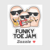 Funky Toe Jam Funny Music Pun Aufkleber (Blatt)