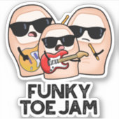 Funky Toe Jam Funny Music Pun Aufkleber (Vorderseite)
