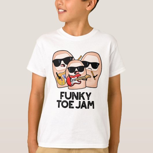 Funky Toe Jam Funny Music Pun T-Shirt (Vorderseite)