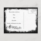 Funky Torn Paper Music Save the Date Ankündigungspostkarte (Rückseite)