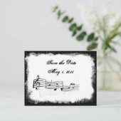 Funky Torn Paper Music Save the Date Ankündigungspostkarte (Stehend Vorderseite)