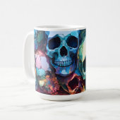 Funky Totenköpfe Kaffeetasse (Vorderseite Links)