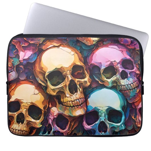 Funky Totenköpfe Laptopschutzhülle (Vorderseite)