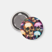 Funky Totenköpfe Magnet (Vorderseite/Rückseite)