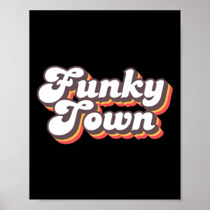 Funky Town Roller Disco Outfit Retro 70er Kostüm F Poster