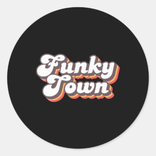 Funky Town Roller Disco Outfit Retro 70er Kostüm F Runder Aufkleber