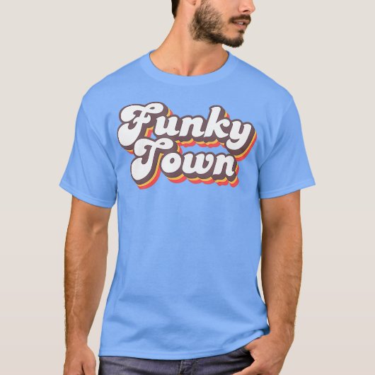 Funky Town Roller Disco Outfit Retro 70er Kostüm T-Shirt (Vorderseite)