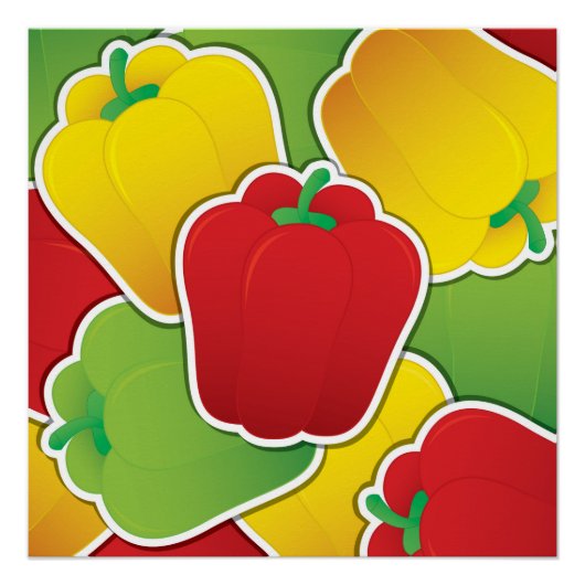Funky Traffic light peppers Poster (Vorderseite)