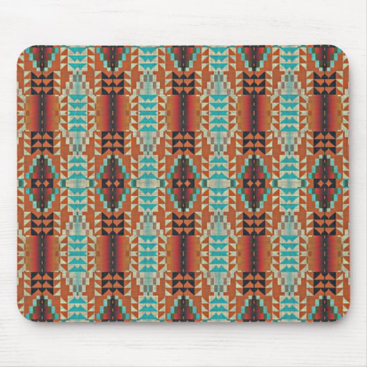 Funky Trendy Kilim Tribal Mosaik Art Pattern Mousepad (Vorne)