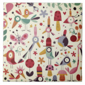 Funky Trendy Retro Birnen Fliese (Vorderseite)