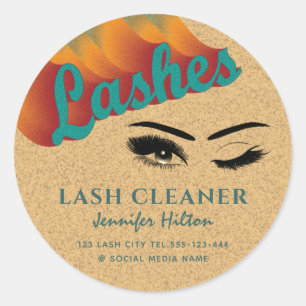 Funky trendy Retro farbenfroh lasche cleaner Runder Aufkleber