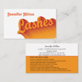 Funky trendy Retro farbenfrohe Lashes Logo Visitenkarte (Vorne/Hinten)